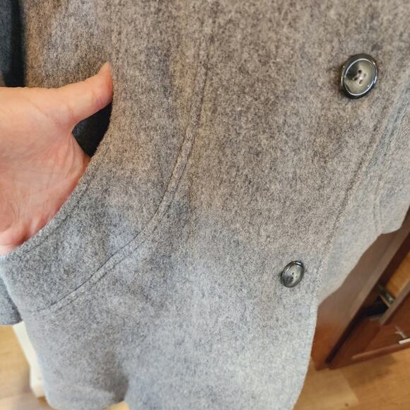 Cabin Creek Women's Gray Button Down Pockets Wool Blend Peacoat Plus 14 - Picture 4 of 6